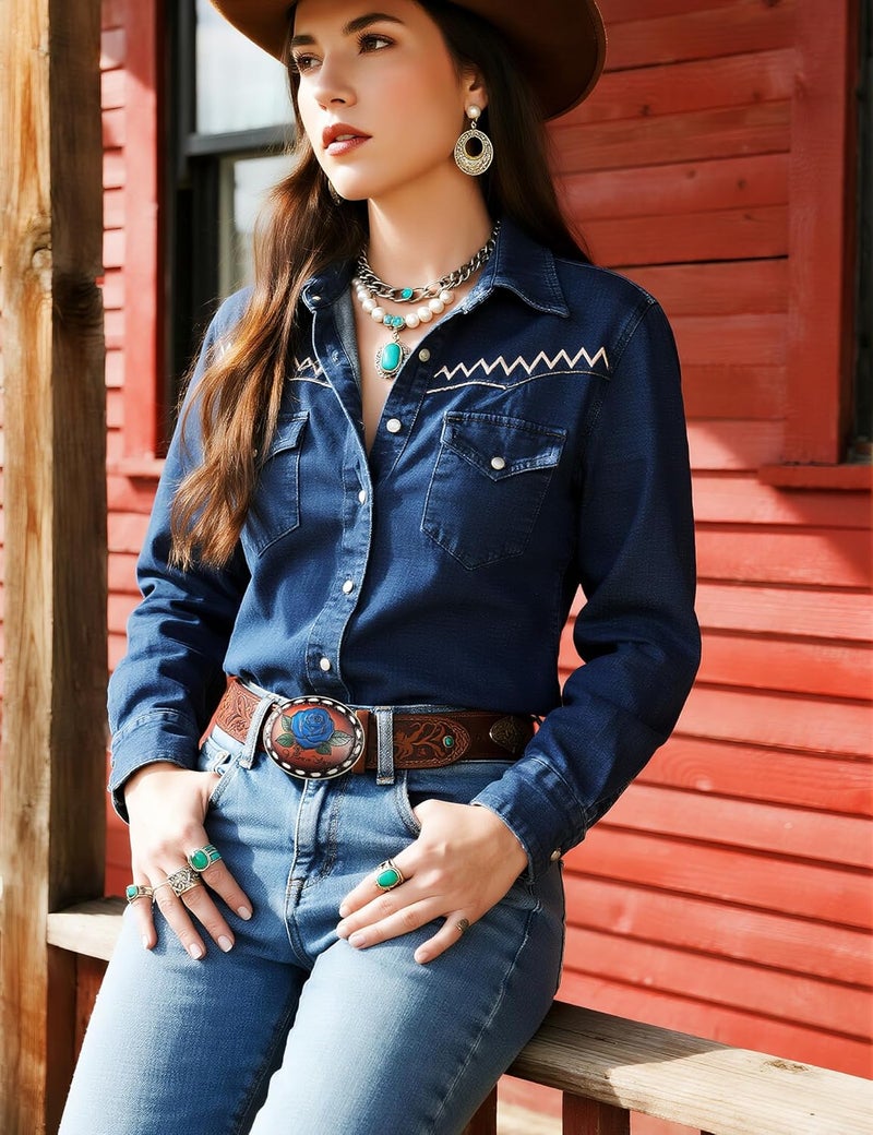 Biybletes Store Western Belt Buckle – 3D Engraved Genuine Leather Cowboy & Cowgirl Belt Buckle Fits 1.5 Inch Belts - Image 2